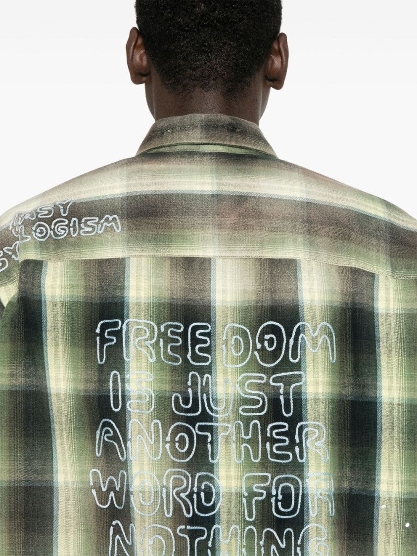 Maison Mihara Yasuhiro Oversized Check Shirt With Distressed Detailing