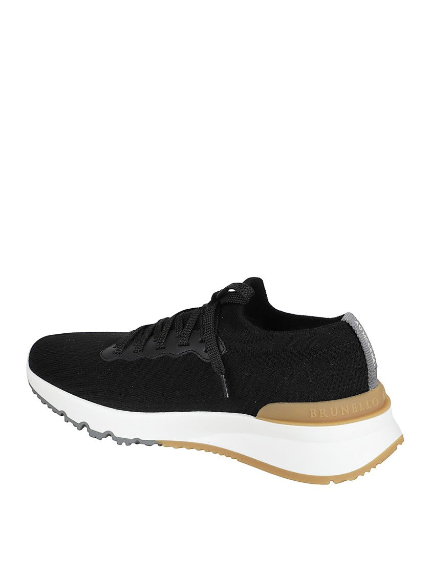 Brunello Cucinelli Cotton-Upper Sneakers With Round Toe And Rubber Sole