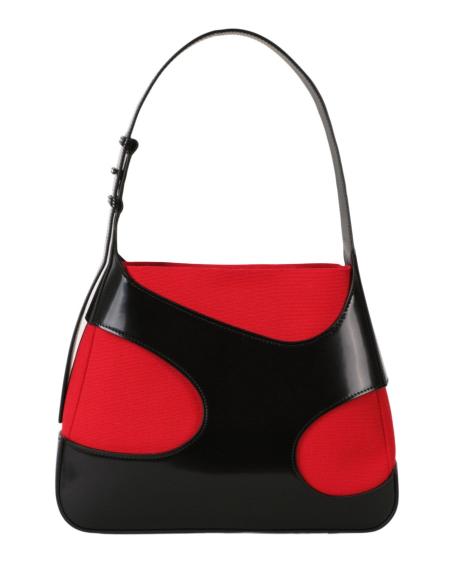 Ferragamo Cutout Canvas & Leather Shoulder Bag