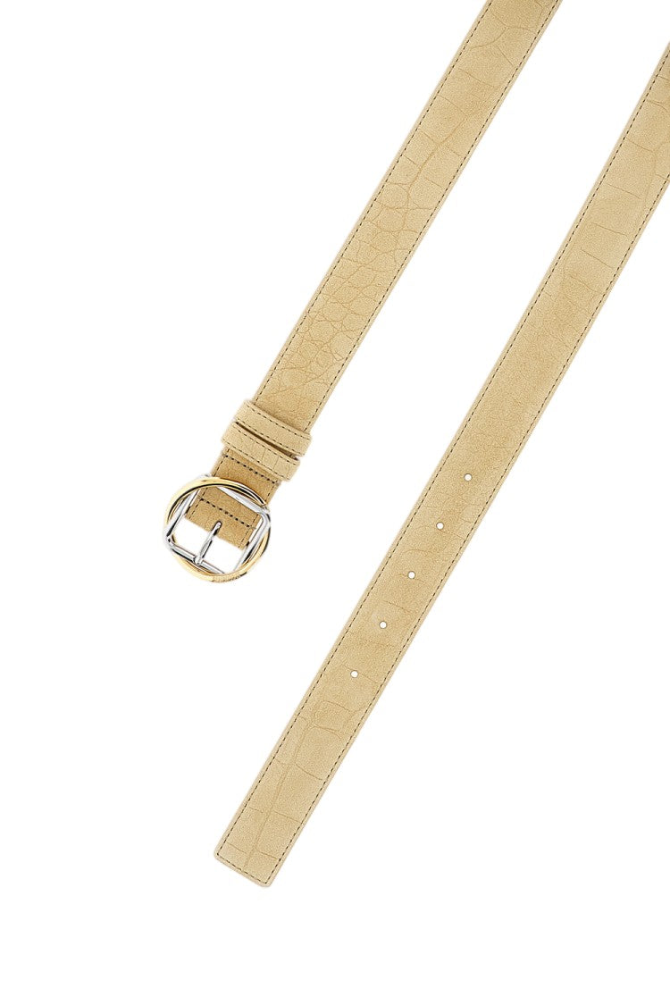 Jacquemus Beige Suede Leather Belt With Two-Tone Metal Buckle