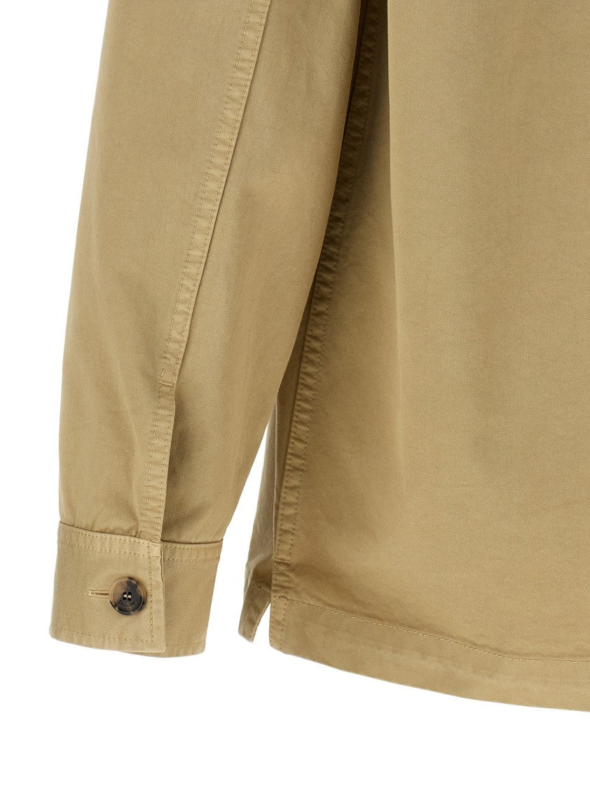 Saint Laurent 'Cassandre' Cotton Pointed Collar Overshirt