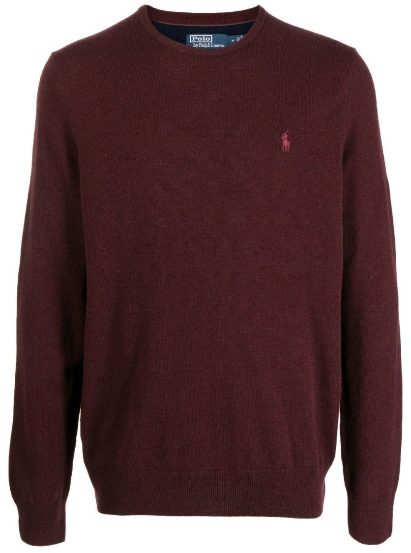 Polo Ralph Lauren Burgundy Wool Crew Neck Pullover