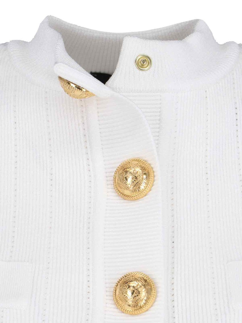 Balmain Decorative Button' Cardigan – White