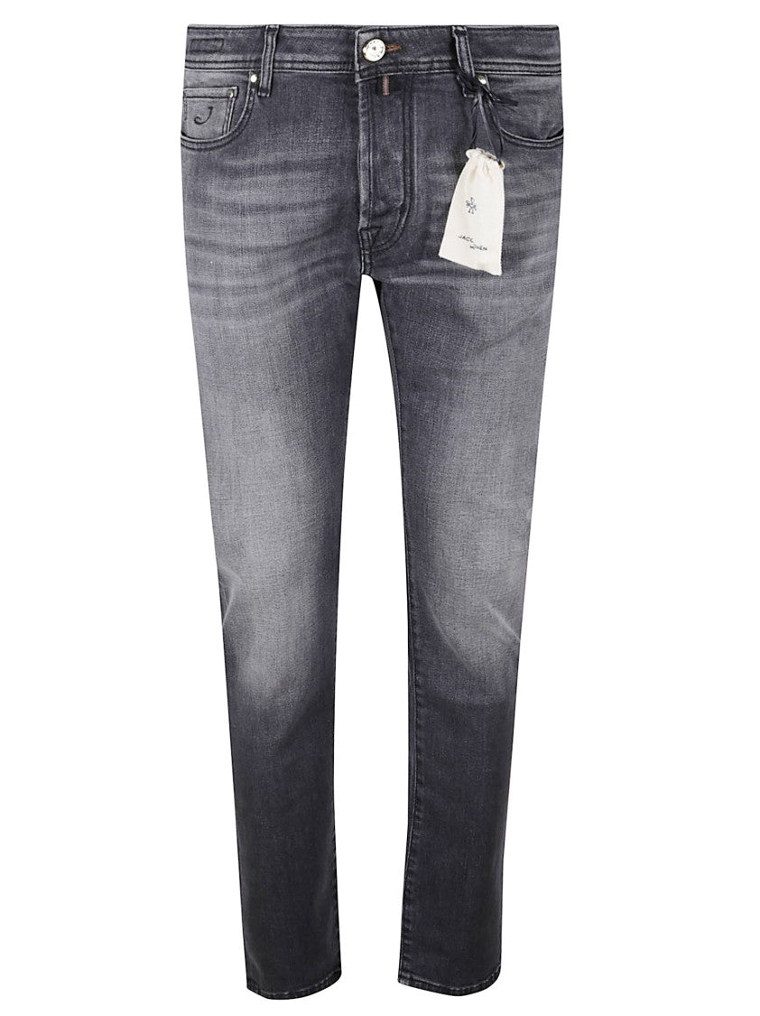 Jacob Cohen Slim Fit Grey Jeans With Vintage Wash