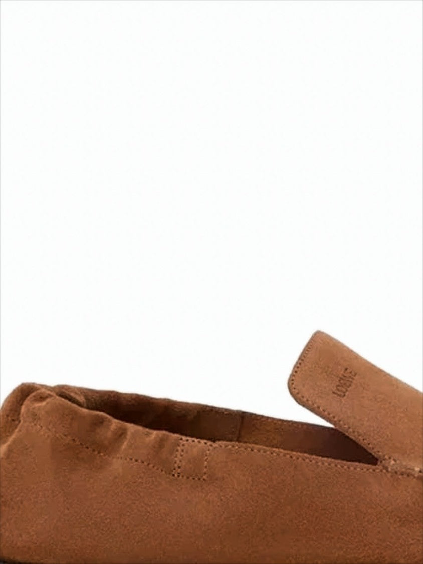Loewe Minimalist Brown Suede Loafers With Leather Sole