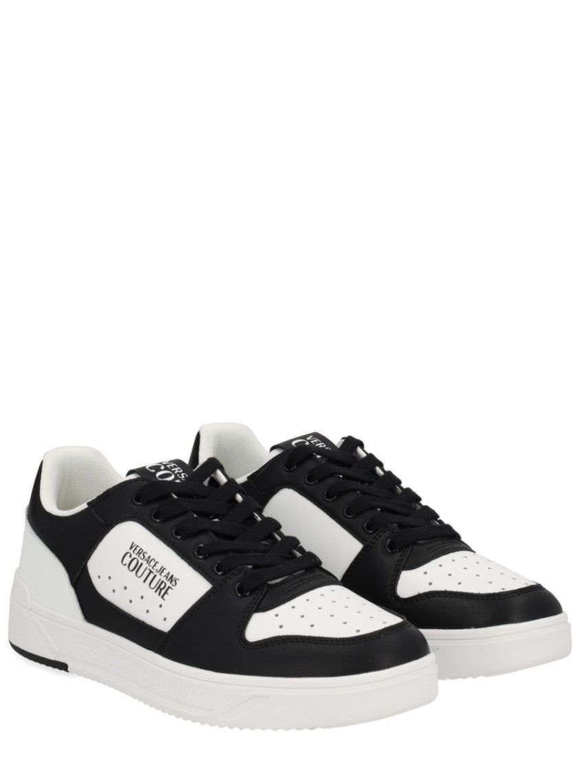 Versace Jeans Couture Low-Top White Sneakers With Black Accent