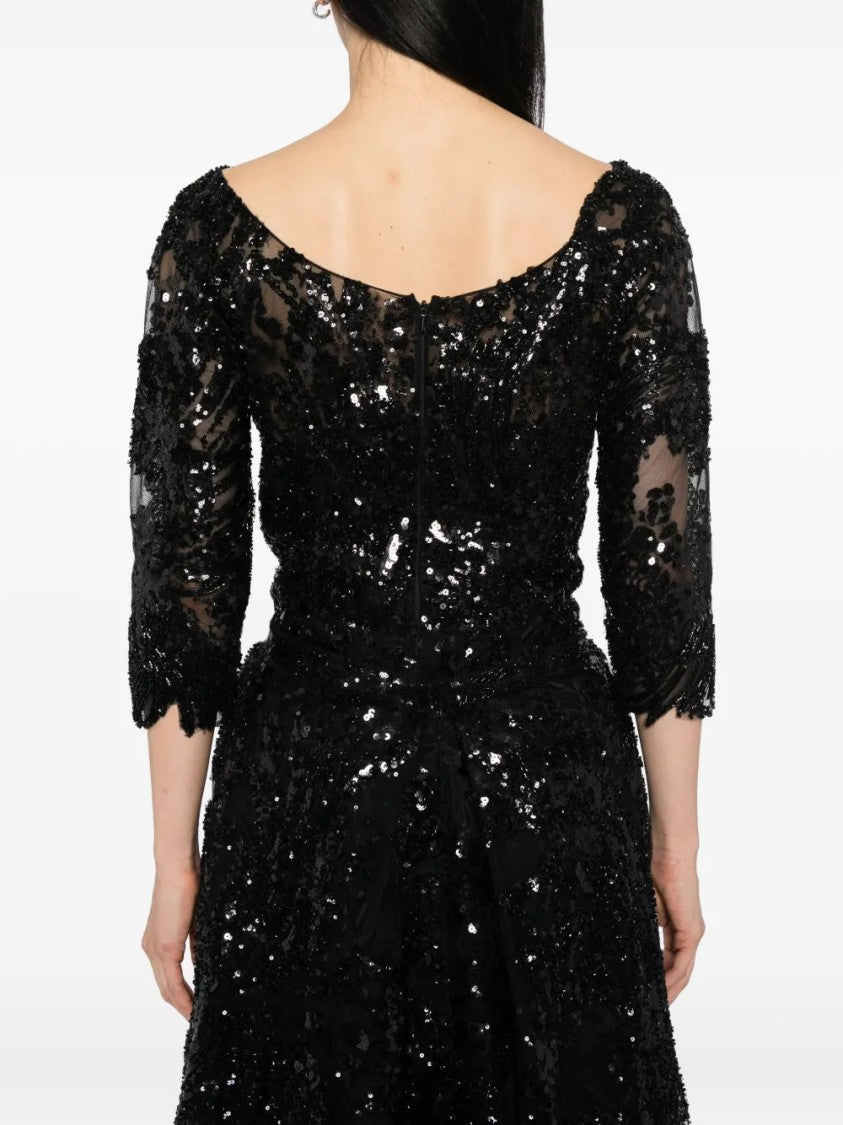 Saiid Kobeisy Embroidered Long Dress With Overskirt
