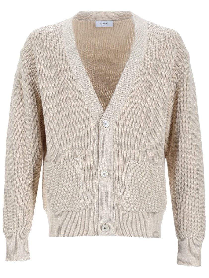 Lardini Knitted Cardigan Ribbed Cotton