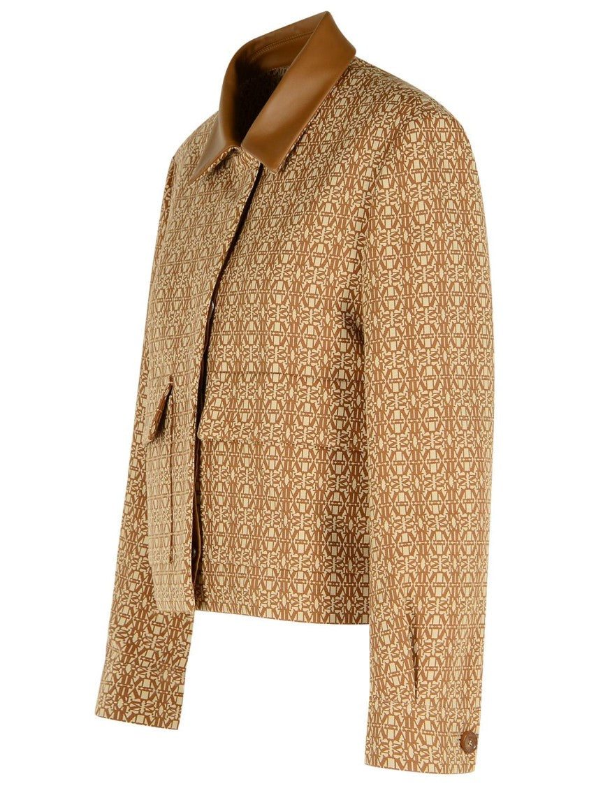 Max Mara 'Viborg' Camel Cotton Jacquard Jacket