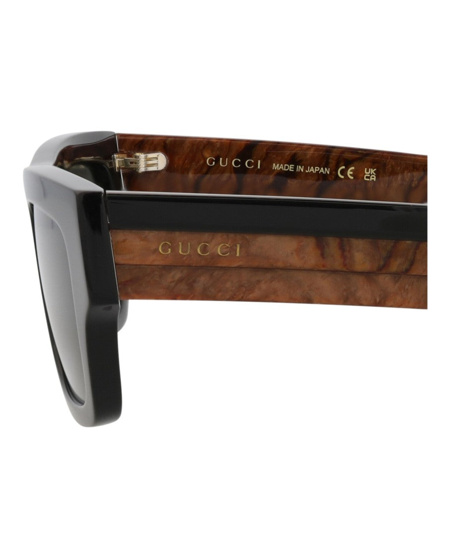 Gucci Square-Frame Eco-Conscious Sunglasses With Textured Temples