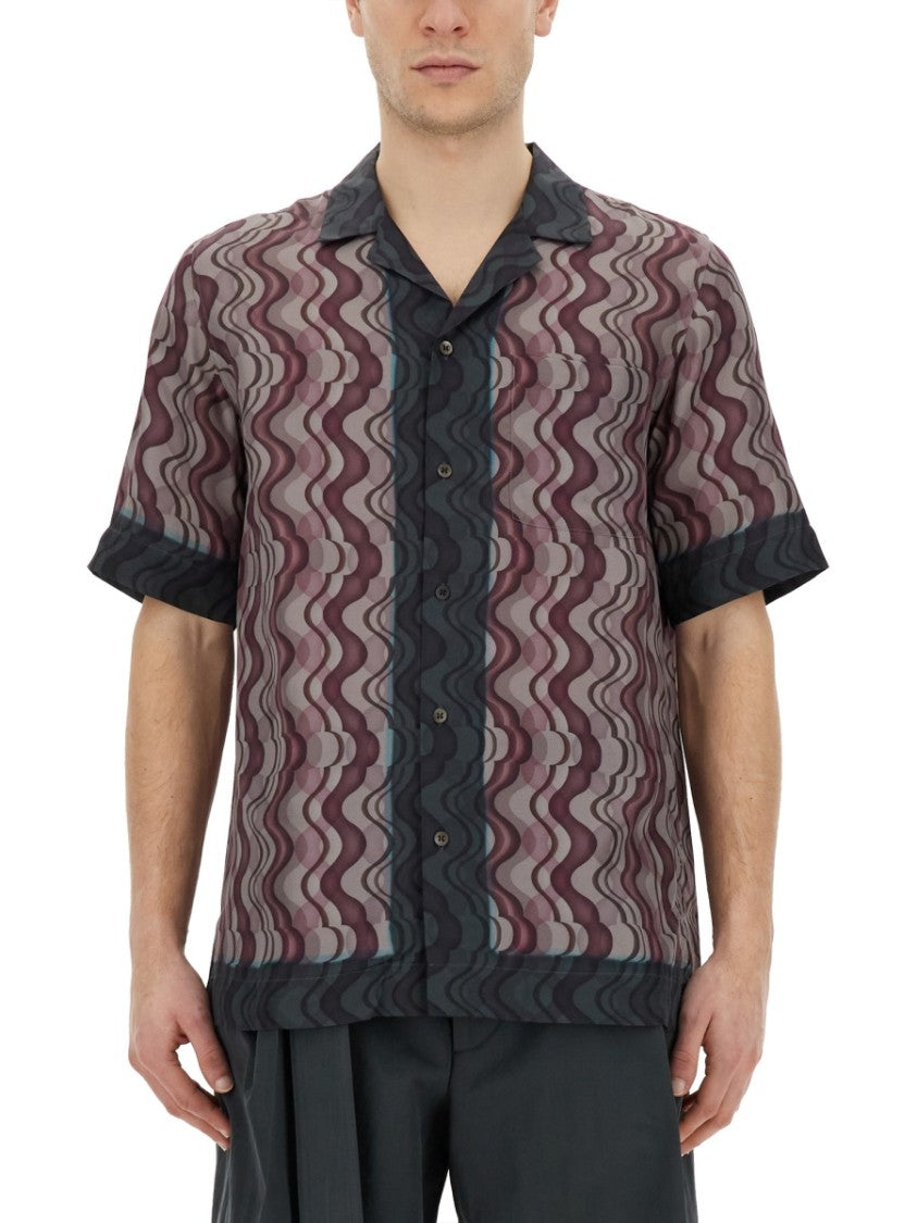 Dries Van Noten Vibrant Printed Casual Shirt With Classic Collar