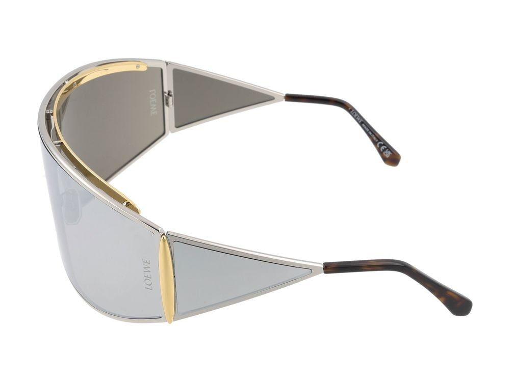 Loewe Futuristic Reflective Lens Metallic Accent Shield Sunglasses