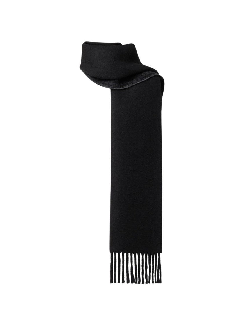 Fendi Reversible Textured Fringed Ends Scarf