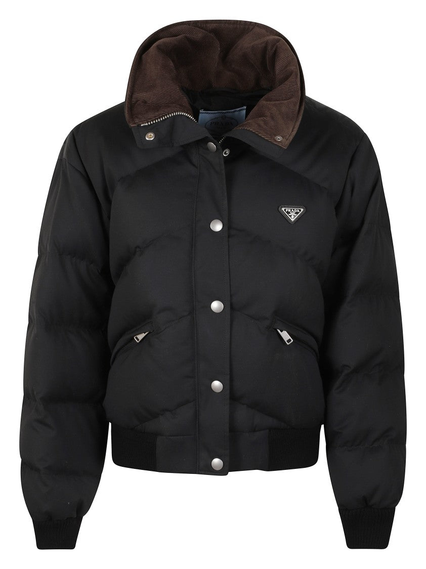 Prada Cropped Puffer Jacket With Quilted Design