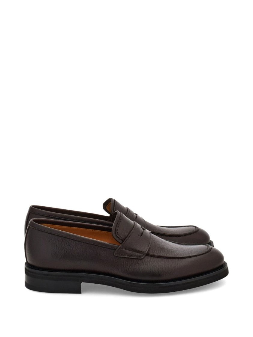 Ferragamo Smooth Leather Penny Loafers With Rounded Toe