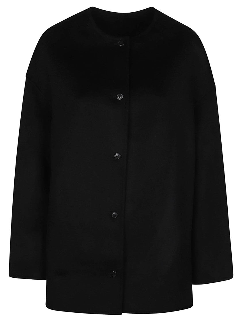 Loulou De Saison Dunne Black Wool Single Coat