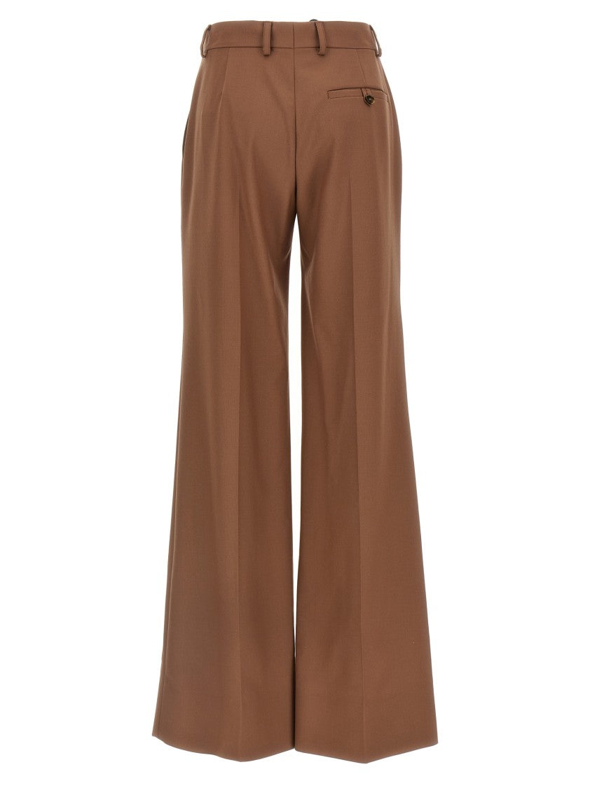 Stella Mccartney Flared Brown Wool Trousers