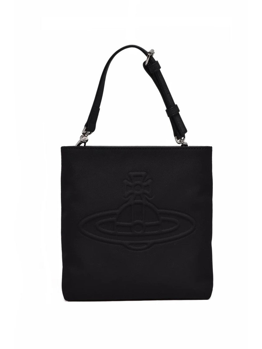 Vivienne Westwood Compact Square Crossbody Bag With Embossed Logo And Zip Closure
