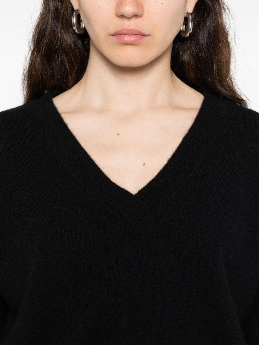 Tabaroni Cashmere Deep V-Neck Cashmere Sweater With Relaxed Fit