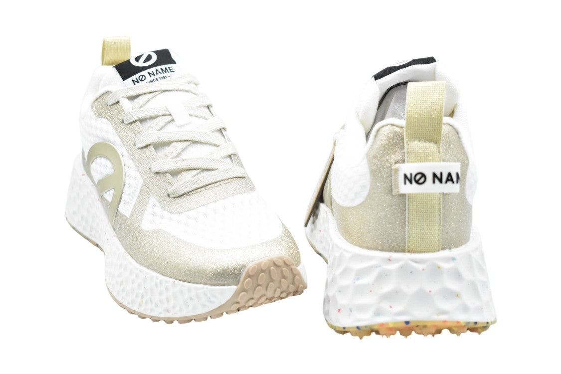 No Name Gold Suede Fabric Textured Sole Sneakers