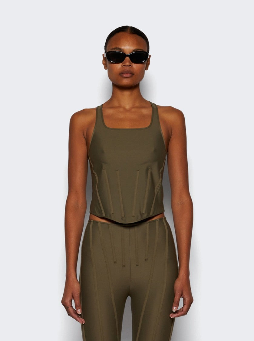 Mugler Corset Top Khaki