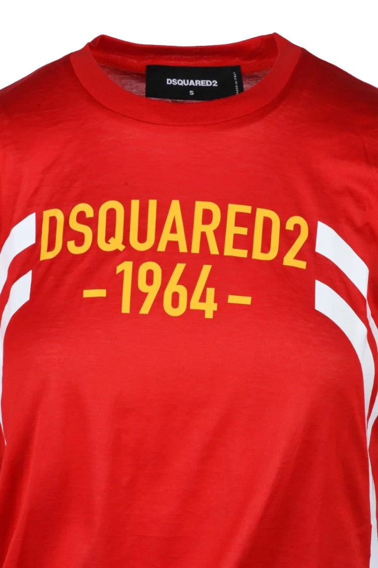 Dsquared2 Asymmetrical Hem Red T-Shirt