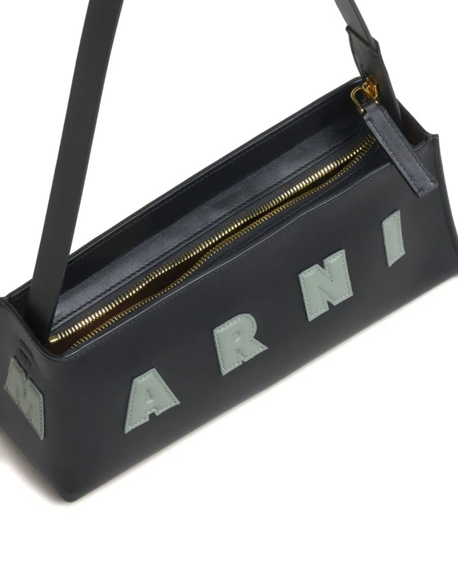 Marni Museo Baguette Black Leather Shoulder Bag