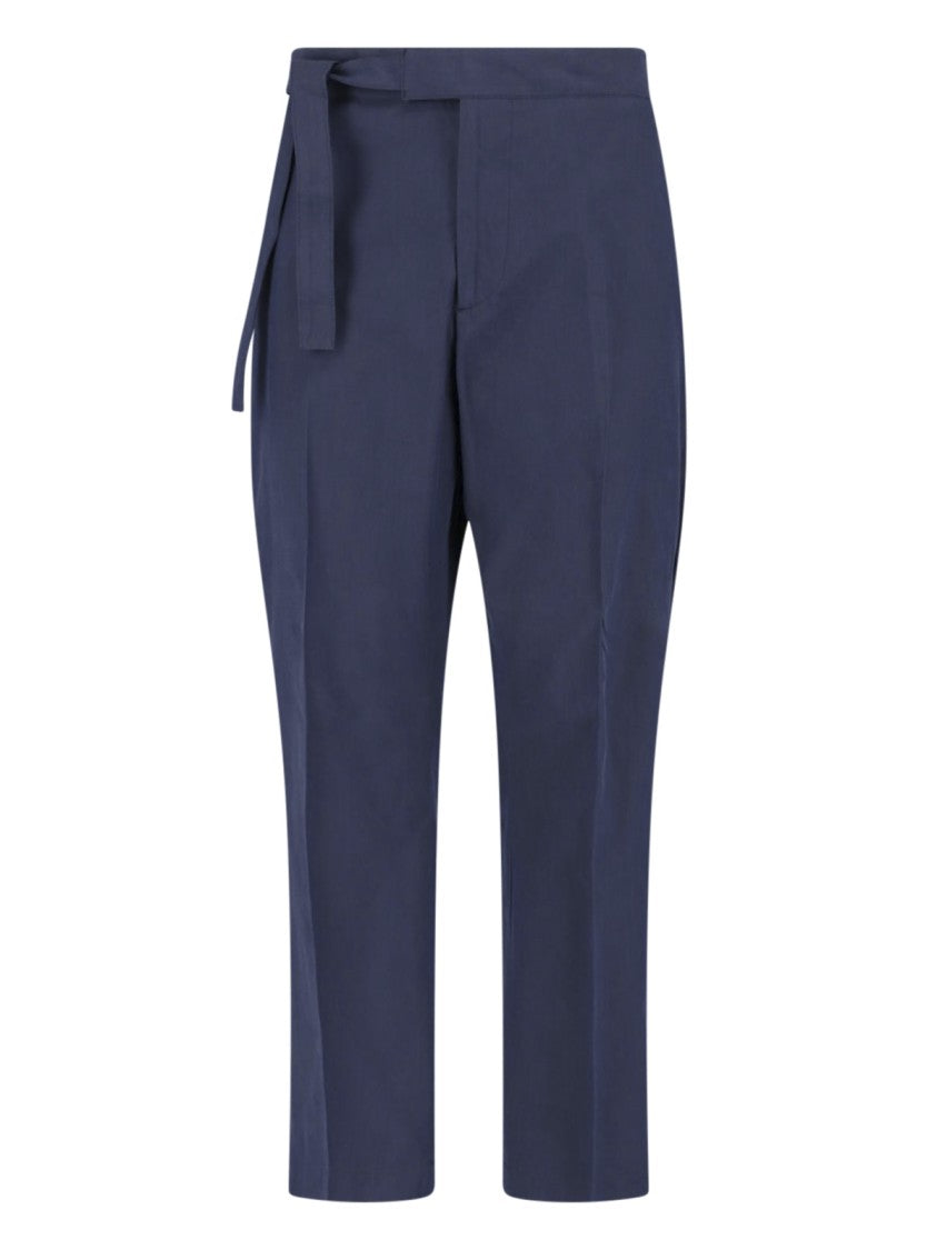 Paul Smith Blue Straight-Leg Cotton Lyocell Pants