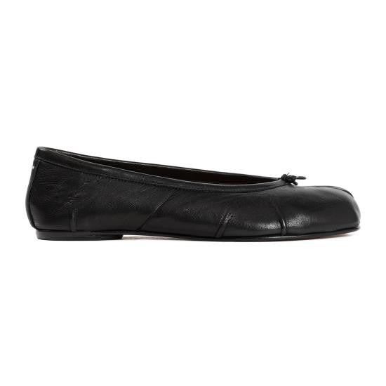 Maison Margiela Split-Toe Black Flats With Smooth Lambskin Upper