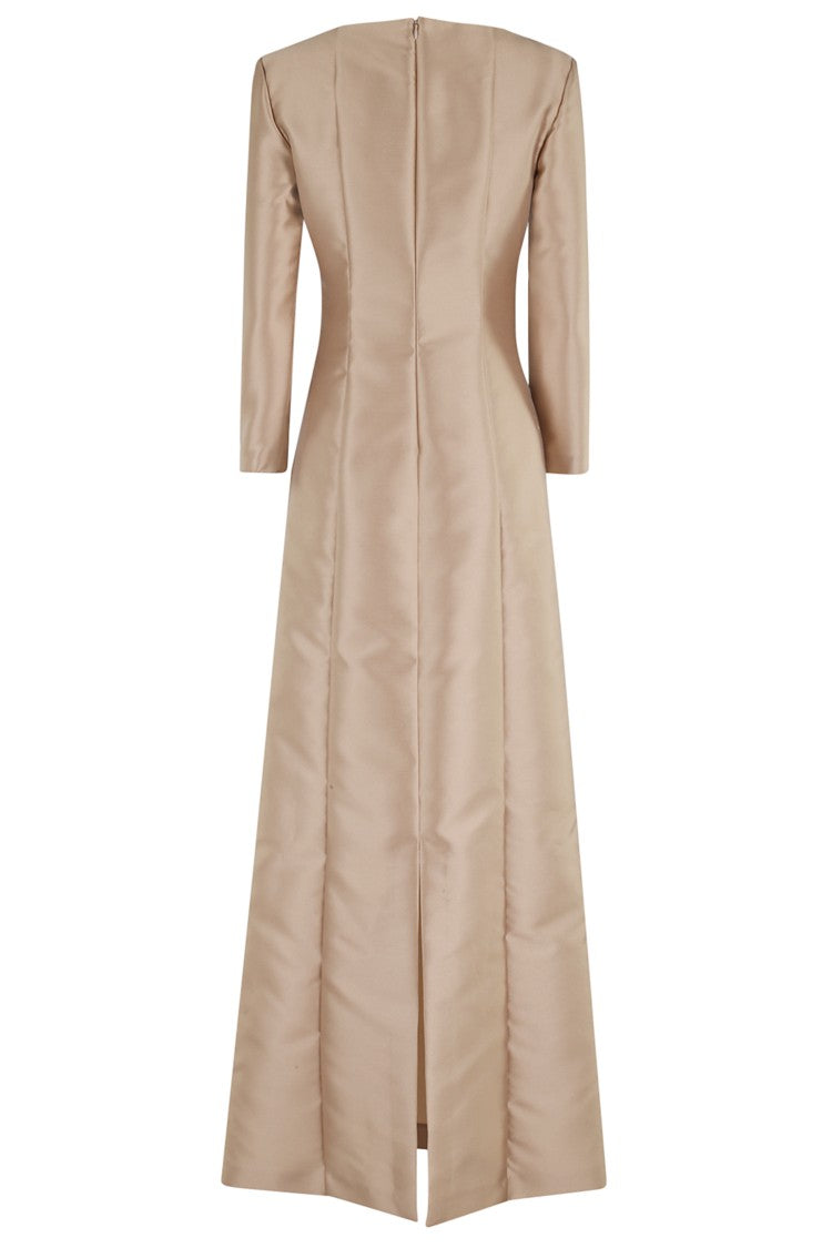 Alberta Ferretti Miakdo Long Beige Maxi Dress