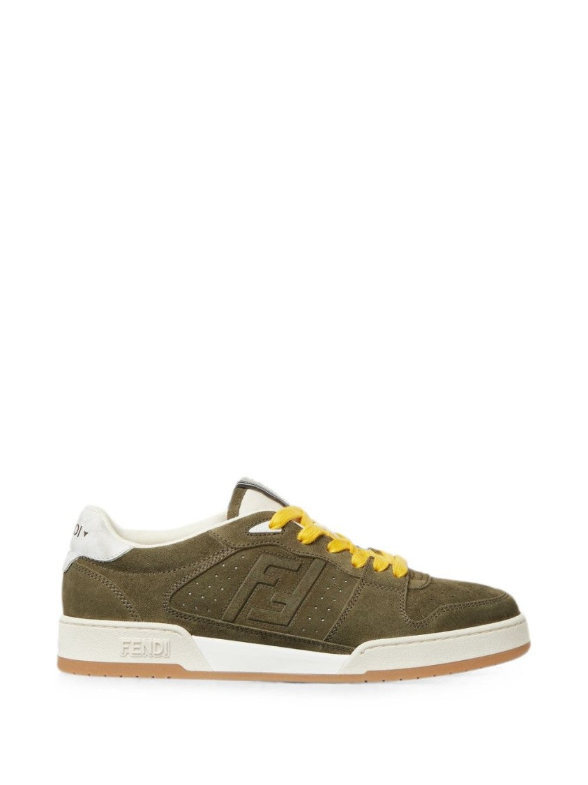 Fendi Brown Match Suede Low-Top Sneakers