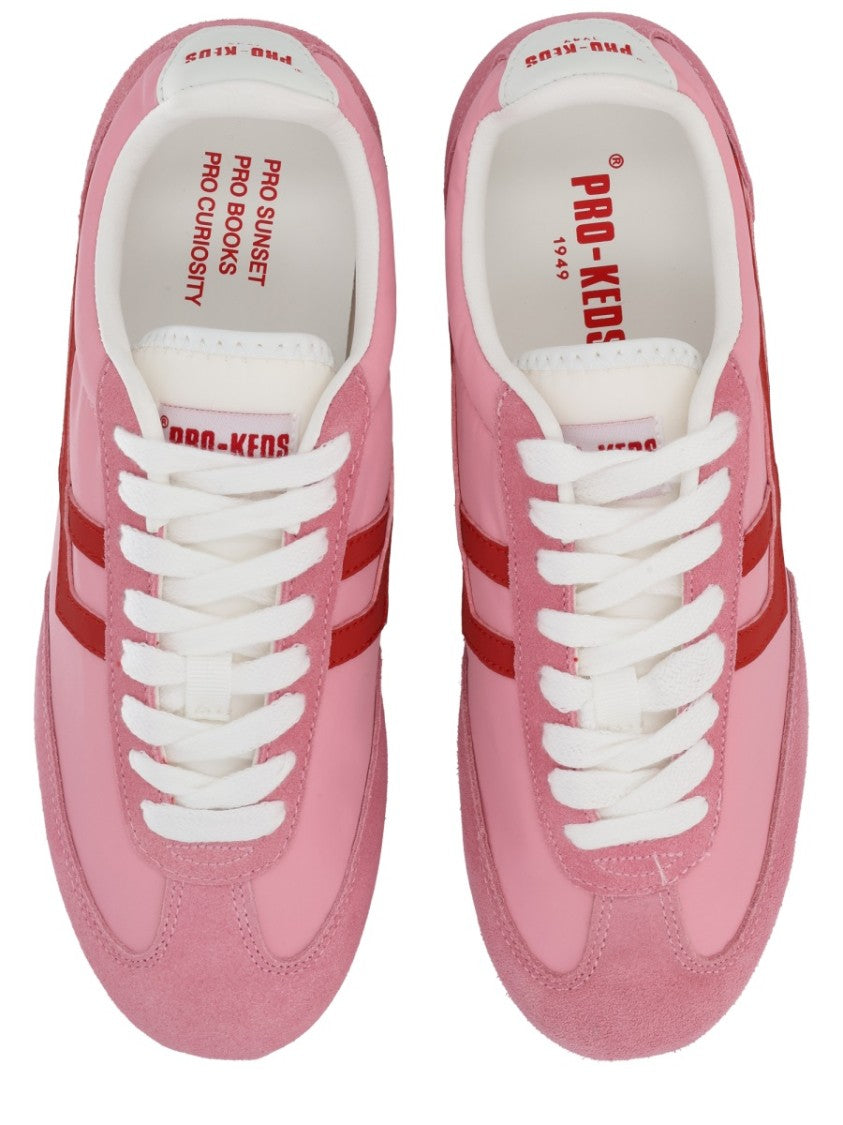 Pro-Keds Pink Suede Leather Stripes Sneakers
