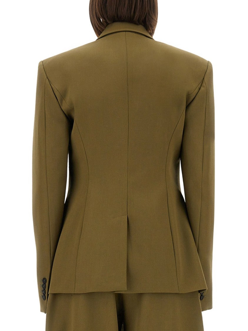 The Attico Tailored Gabardine Jacket With Unique Tie Detail