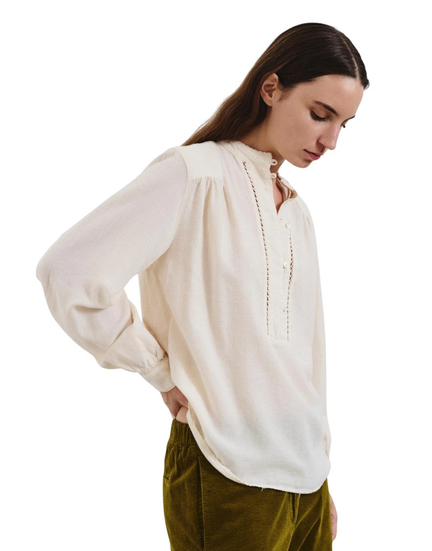 Pomandère Calce Lace Trimmed Cotton-Wool Polo Shirt