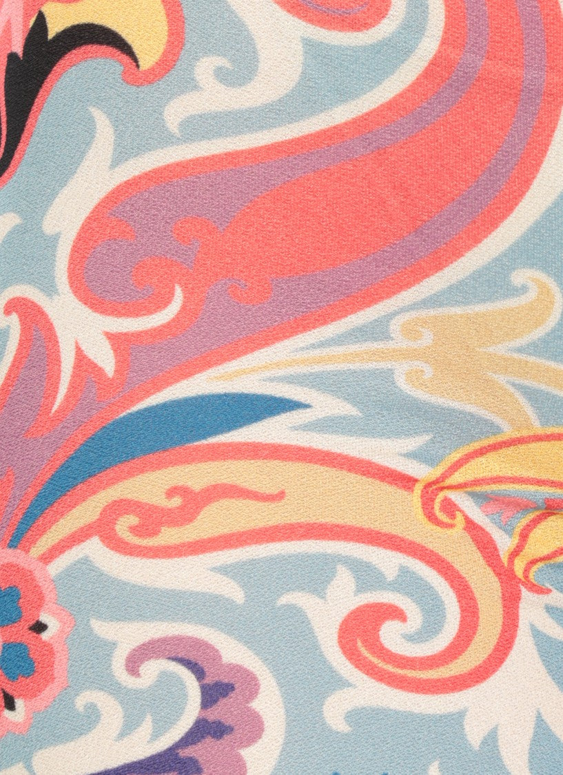 Etro Multicolor Floral Pattern Viscose Pants