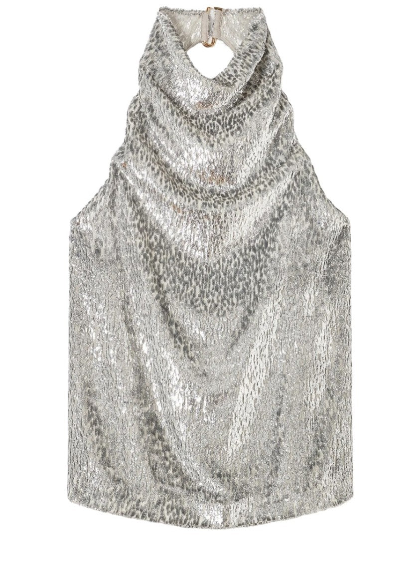 Stella Mccartney Fil Coupe Shimmering Animal Print Silk Tank Top