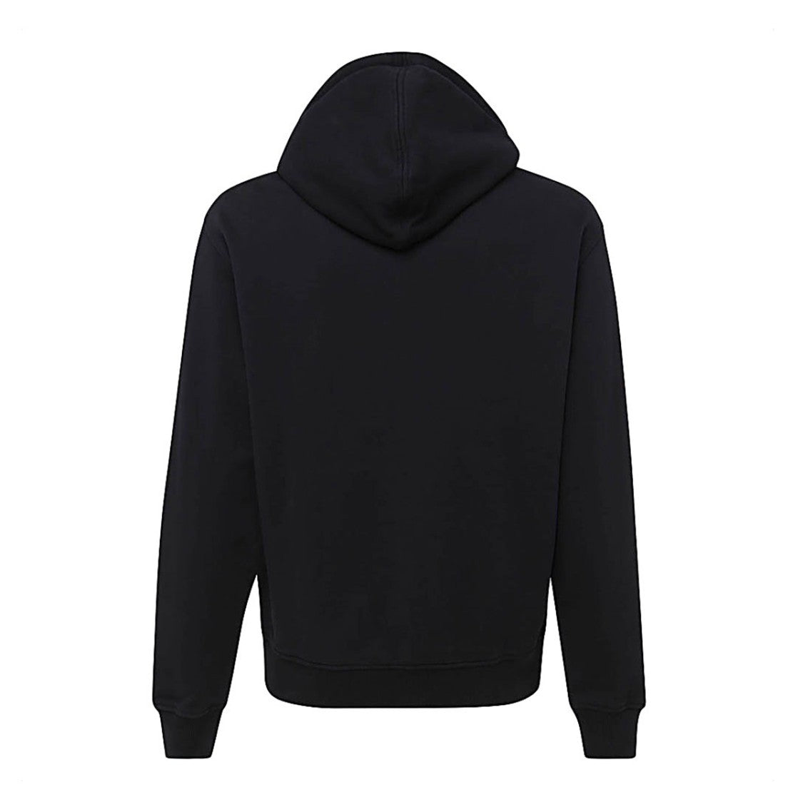 Ami Paris Hooded Black Cotton Sweatshirt With Minimalist Logo