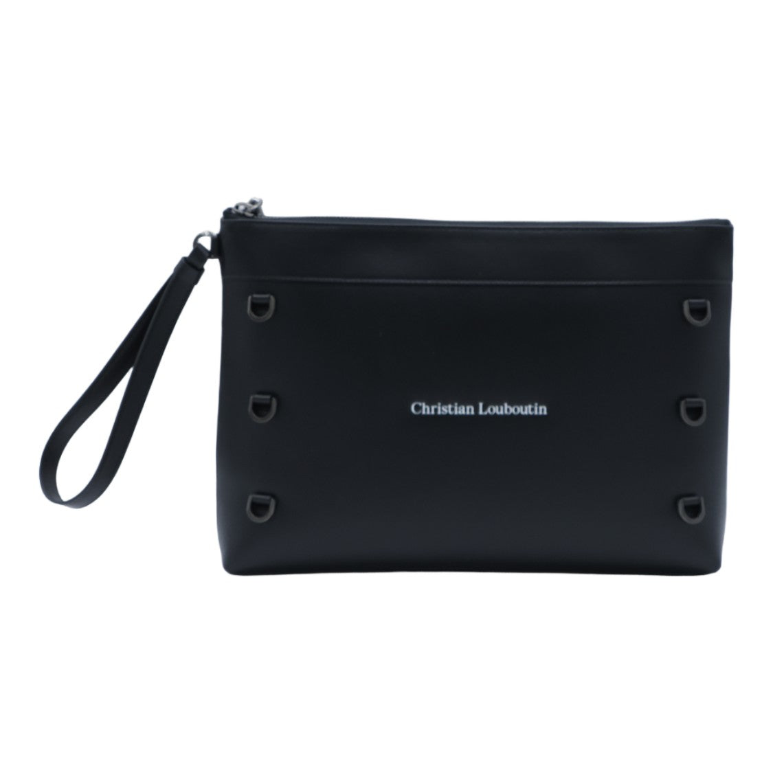 Christian Louboutin Black Matte Detachable-Strap Clutch