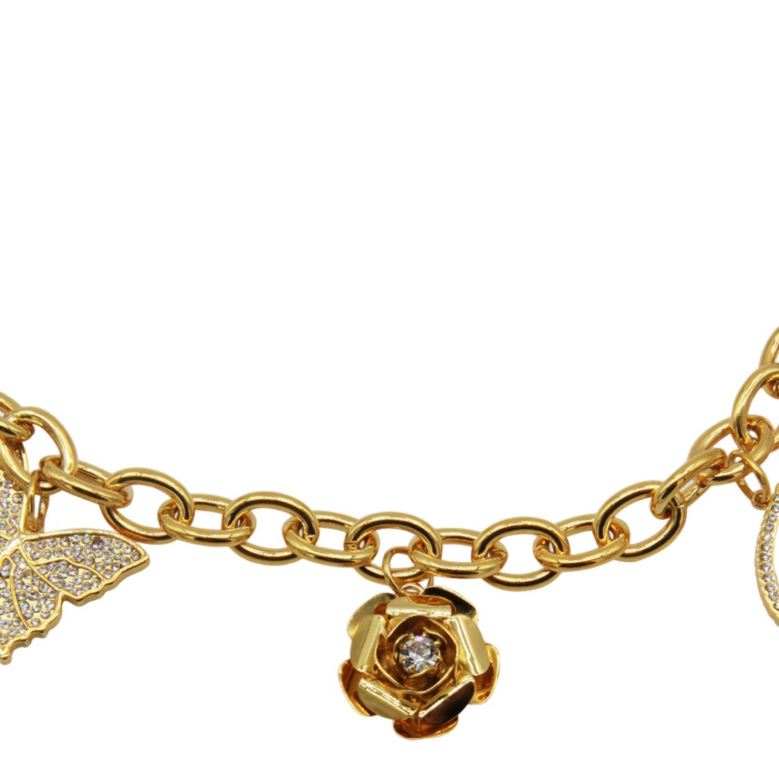 Blumarine Gold-Tone Chain Belt With Charms And Embellishments