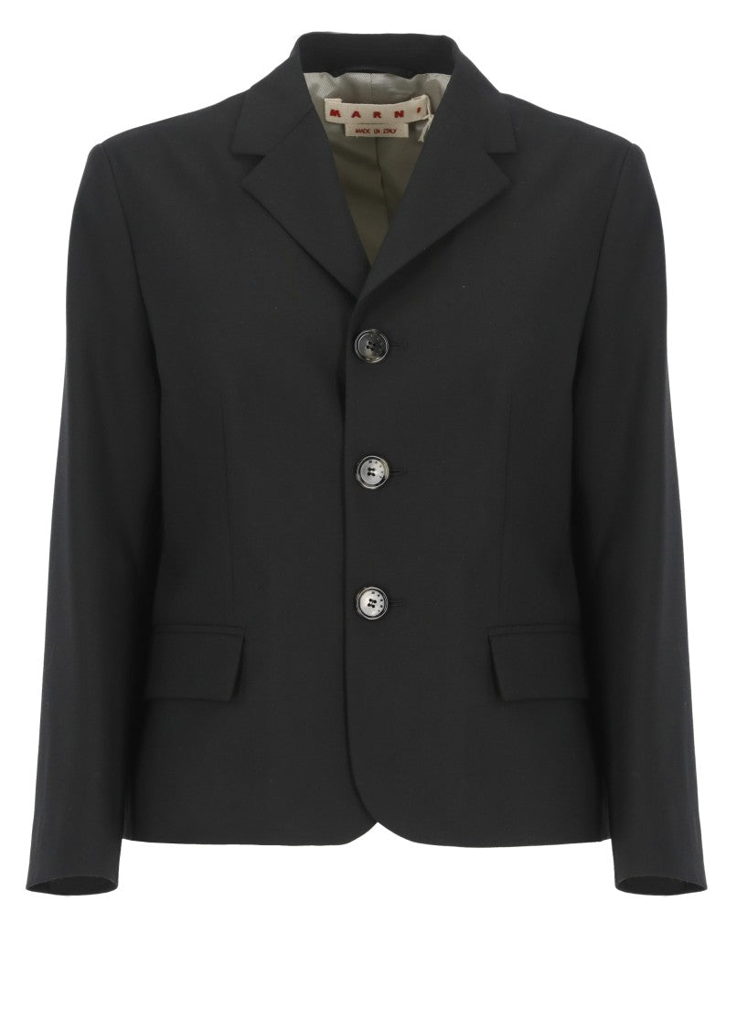 Marni Tailored Black Virgin Wool Blend Marni Blazer
