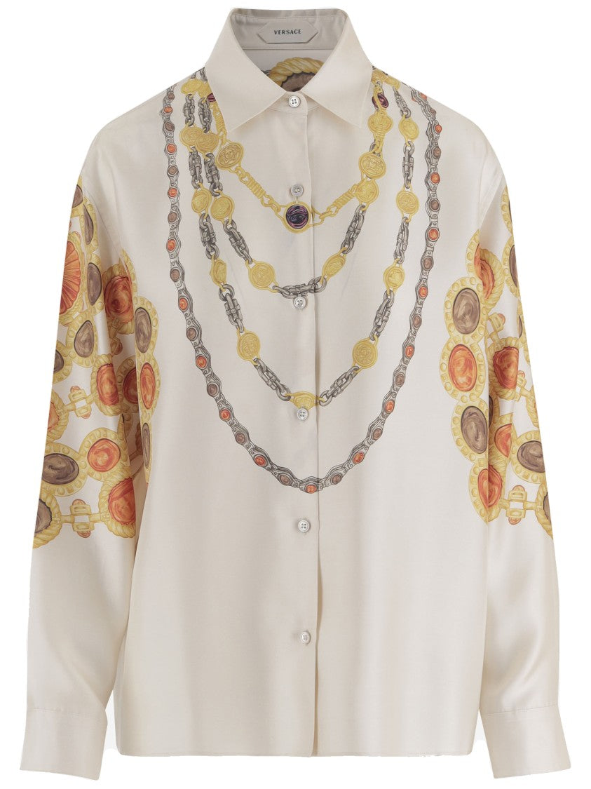 Versace Printed Silk Twill Shirt