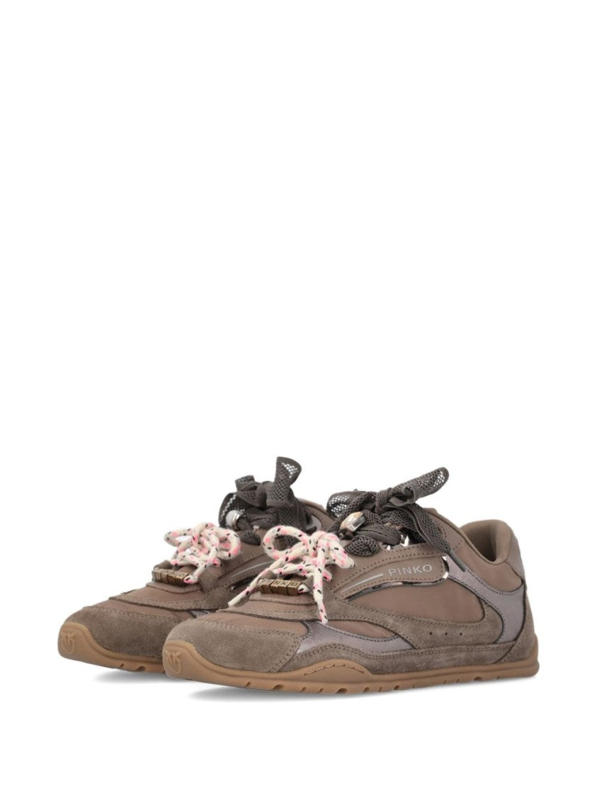 Pinko Brown Sneakers With Suede Insert