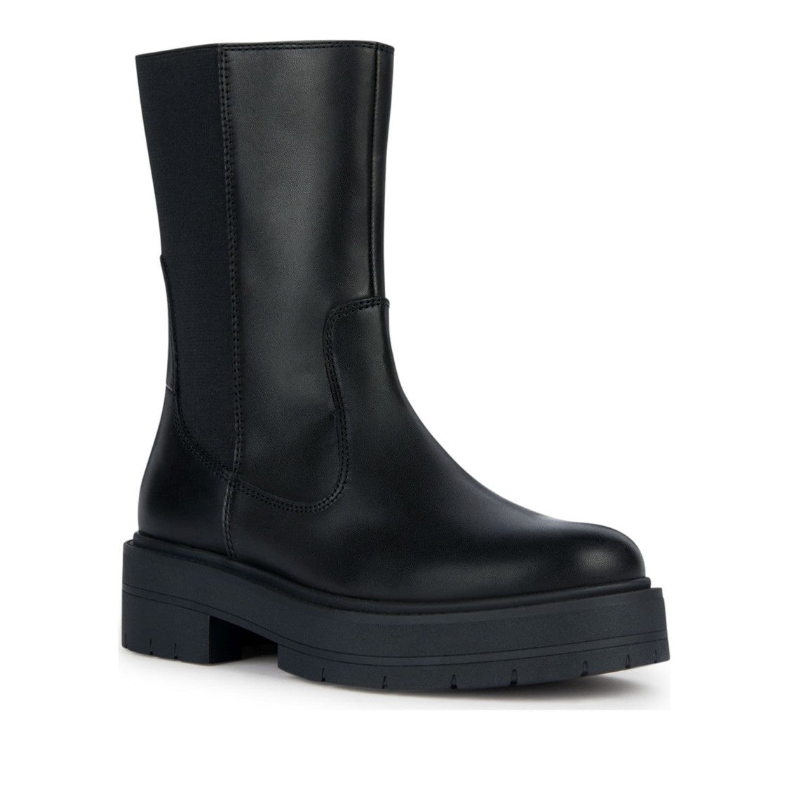 Geox Spherica Ec7 Black Minimalist Leather Ankle Boots