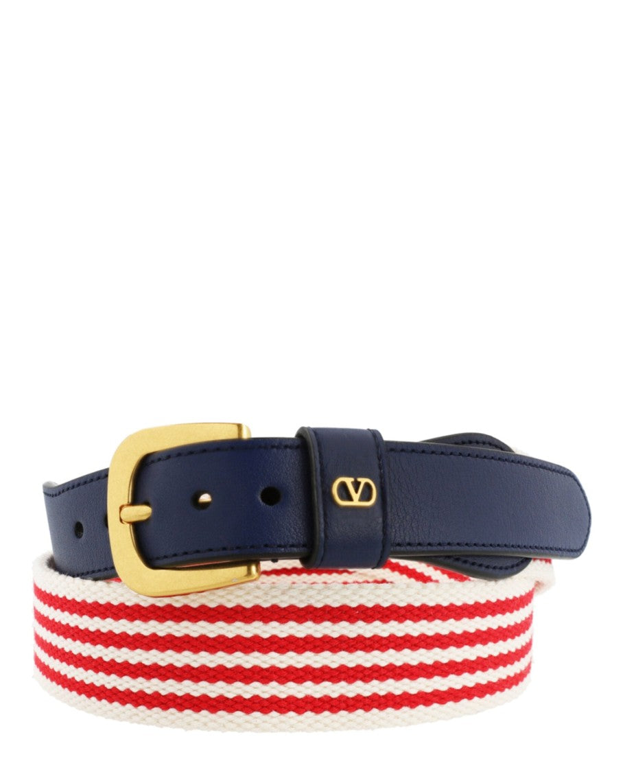 Valentino Vlogo Signature Striped Belt