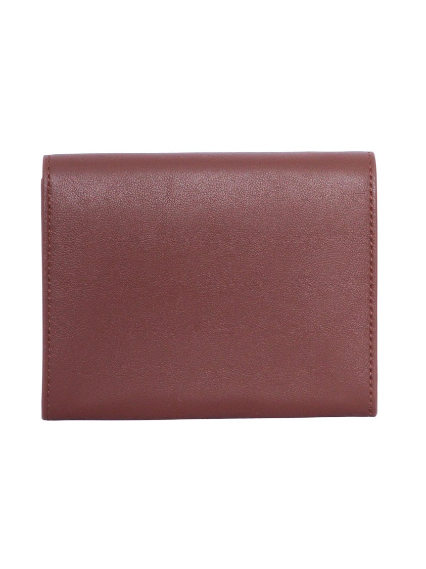 Claudio Orciani Burgundy Stitched Fold Over Wallet