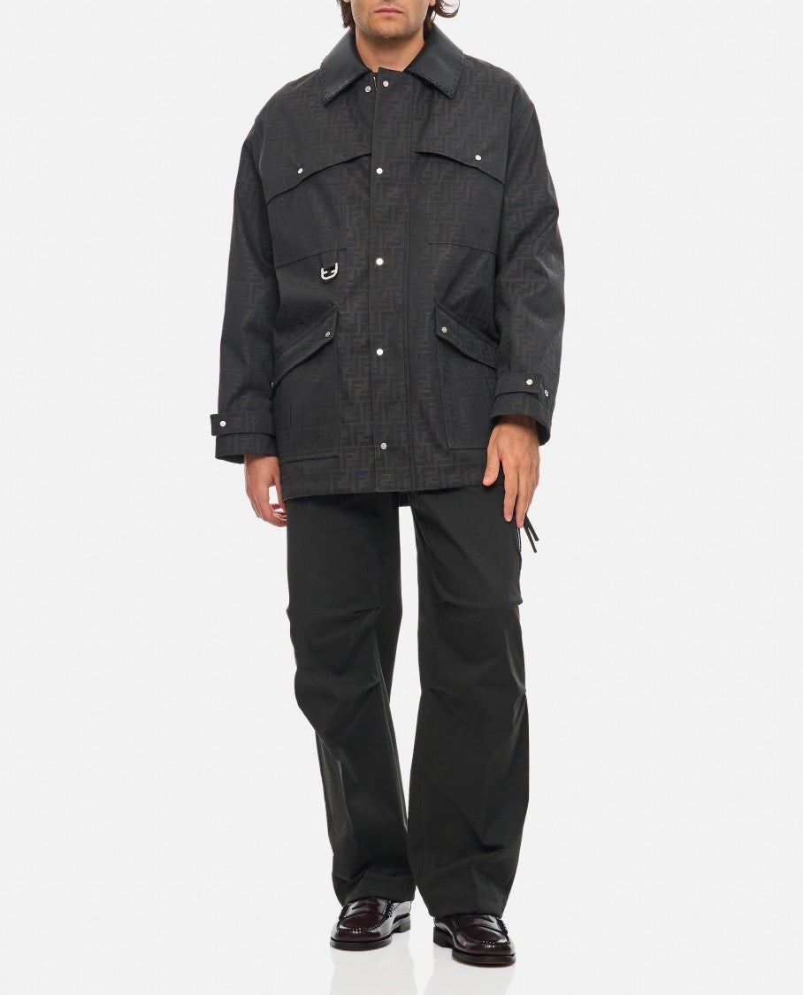 Fendi Blouson Coated Canvas Logo