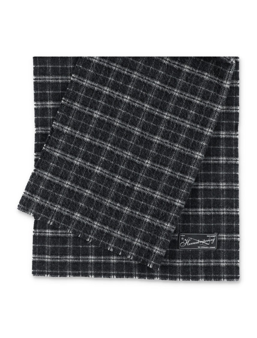 Mfpen Wool Fringed Checkered Scarf