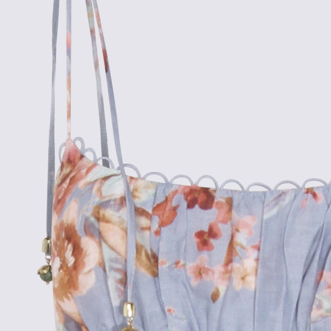 Zimmermann Light Blue Floral Print Midi Dress
