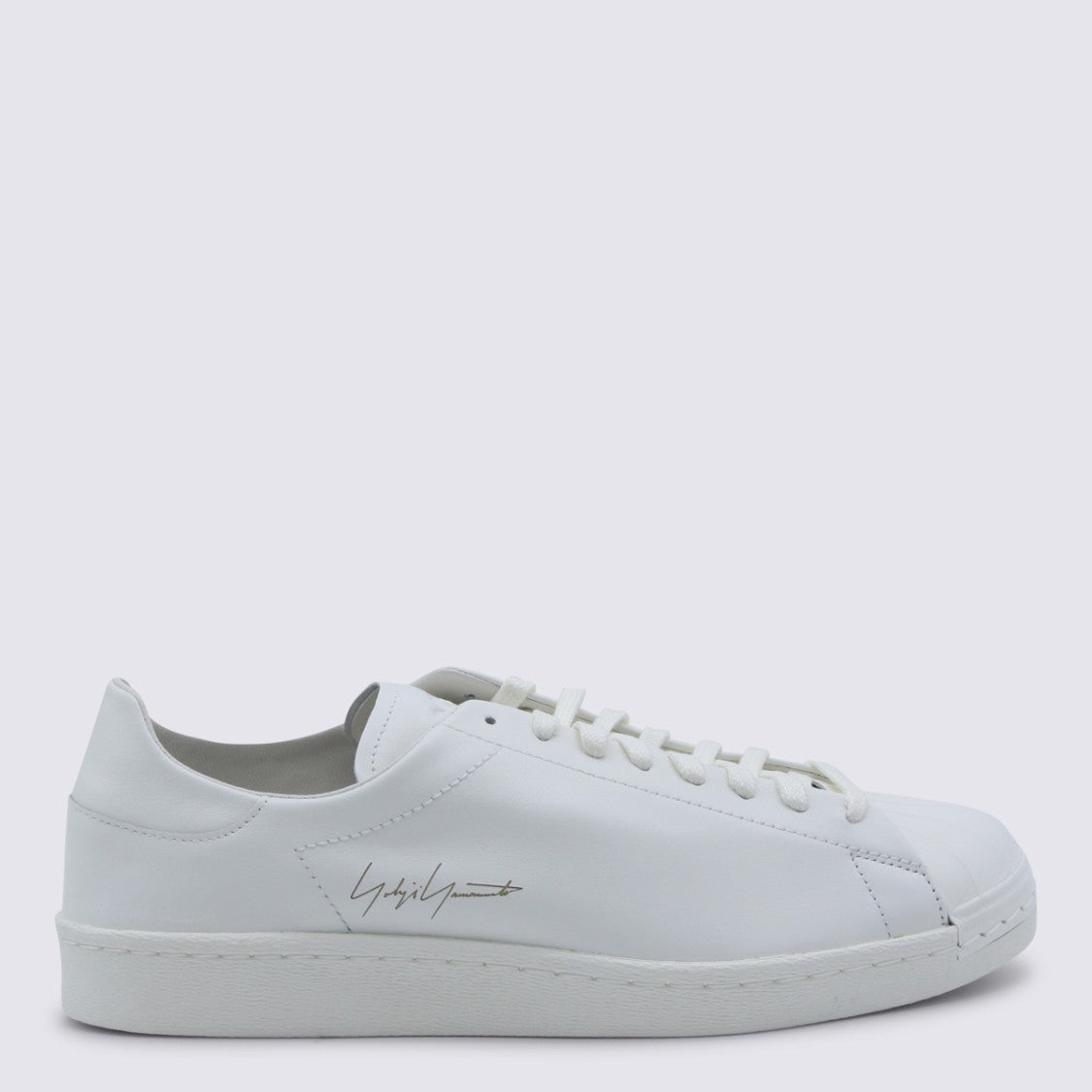 Y-3 White Leather Low-Top Sneakers