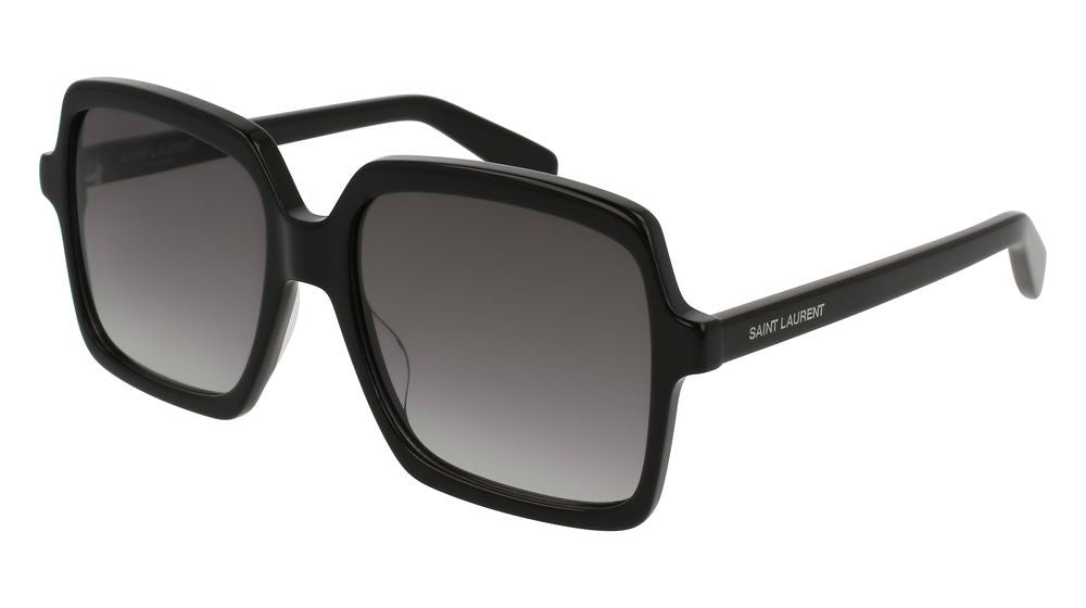 Saint Laurent Black Oversized Square Acetate Sunglasses